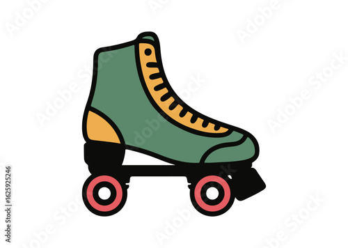 Roller skate Vector Illustration, Roller skate Icon