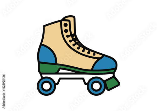 Roller skate Vector Illustration, Roller skate Icon