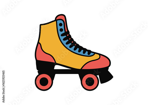 Roller skate Vector Illustration, Roller skate Icon
