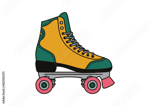 Roller skate Vector Illustration, Roller skate Icon