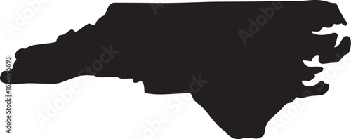 Vector art of north carolina state map silhouette isolated on white background