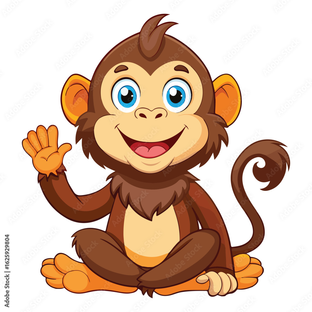 Obraz premium A funny vector monkey illustration 
