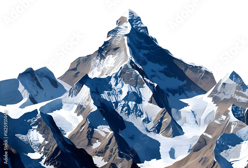 白背景に雪山のイラスト