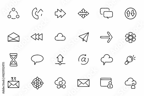 A creative one-line design pack showing message transfer and interactions — great for educational materials and web interfaces.