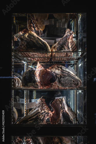 Warsaw, Poland. July 10 2025.
Died meat. Steak beef. Quality food. Dry aging cabinet.
