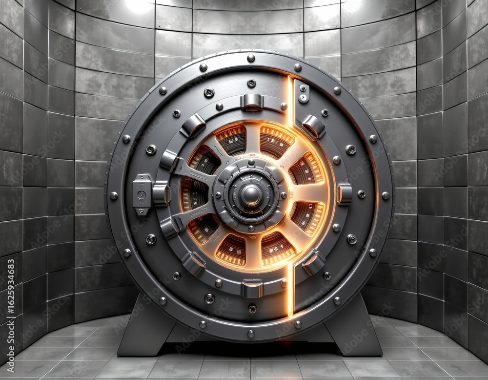 Highsecurity Vault with Intricate Locking Mechanism Highsecurity Vault with Intricate Locking Mechanism