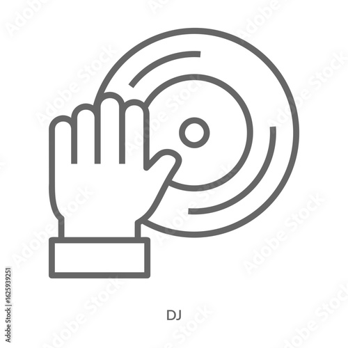 Dj Icon Line Style. Design Vector Illustration