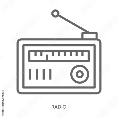 Radio Icon Line Style. Design Vector Illustration