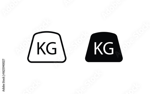 Icon of a weight scale with KG letters, representing mass or measurement in kilograms. Ideal for fitness, gym, health, or industrial design concepts.