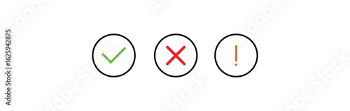 check box icon with right and wrong buttons and yes or no checkmark icons