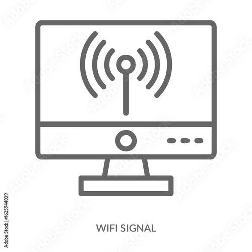 Wifi Signal Icon Line Style. Design Vector Illustration