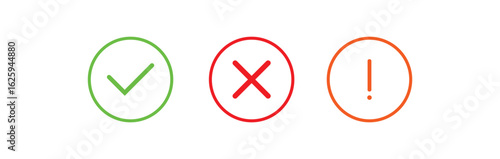 check box icon with right and wrong buttons and yes or no checkmark icons