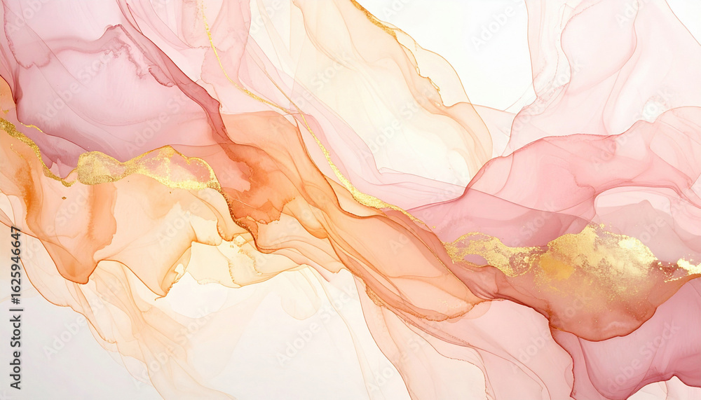 Fototapeta premium Abstract Watercolor Texture Background – Soft Pink and Sand Tones with Organic Flow Pattern