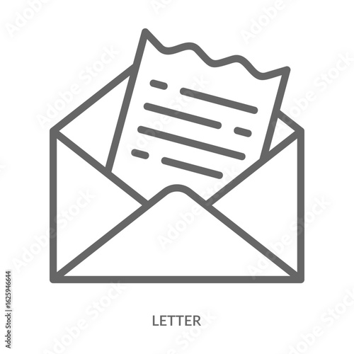 Letter Icon Line Style. Design Vector Illustration