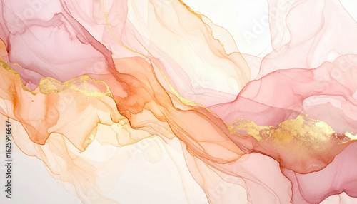 Abstract Watercolor Texture Background – Soft Pink and Sand Tones with Organic Flow Pattern