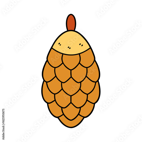Creative Pine Nut Fruit Vector Style on White