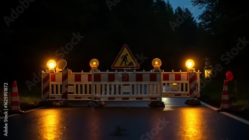 Night Road Construction Closure.