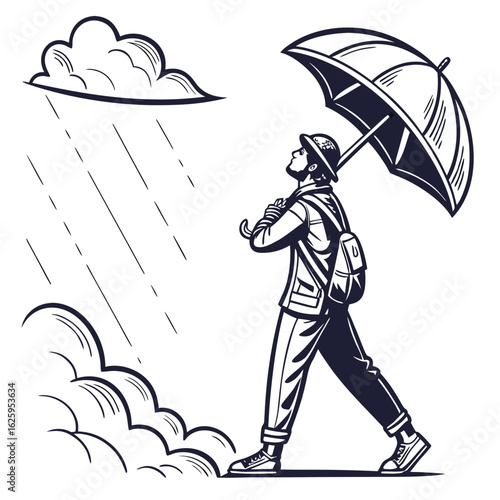 man with umbrella