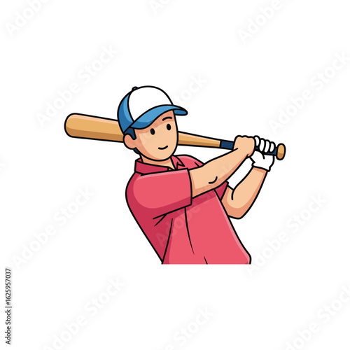 Baseball player icon logo flat vector design