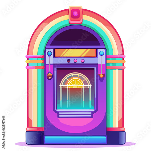 Wallpaper Mural Retro jukebox with rainbow accents isolated on white background Torontodigital.ca