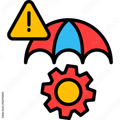 Risk Mitigation lineal color icon