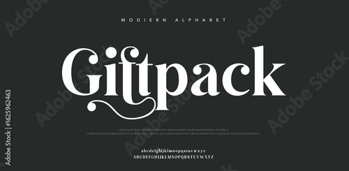 Modern font illustration of alphabet letter A to Z
