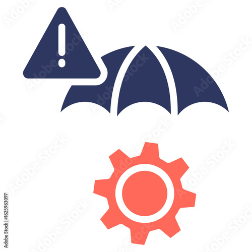 Risk Mitigation glyph color icon
