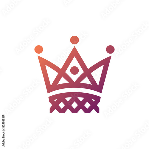 Crown and basketball net icon in modern abstract style for luxury, leadership, or premium branding, vector illustration design