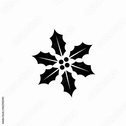 black holly leaves and berries