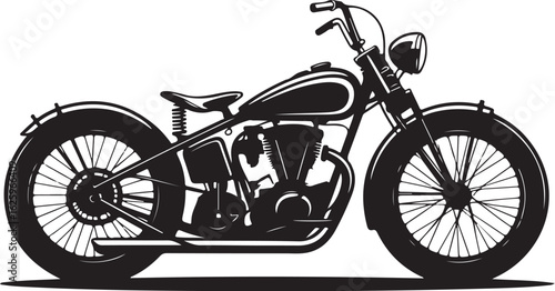 Classic chopper motorcycle silhouette for adventure and freedom