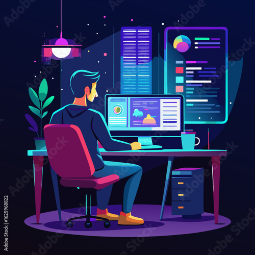 man sitting on a chair and watching tv