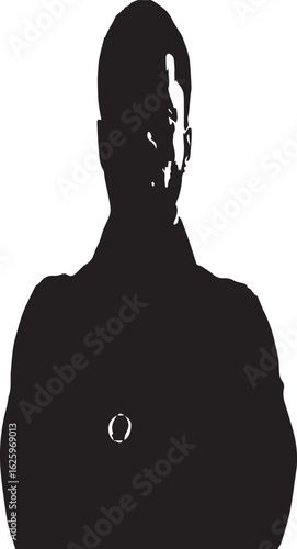 Silhouette of Man in Suit with Glasses – Vector Illustration of Stylish Professional Male in Confident Pose