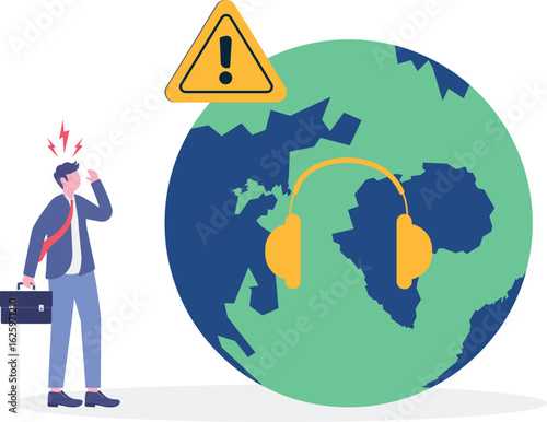 High noise level, technological disasters, overpopulation concept with tiny people.
