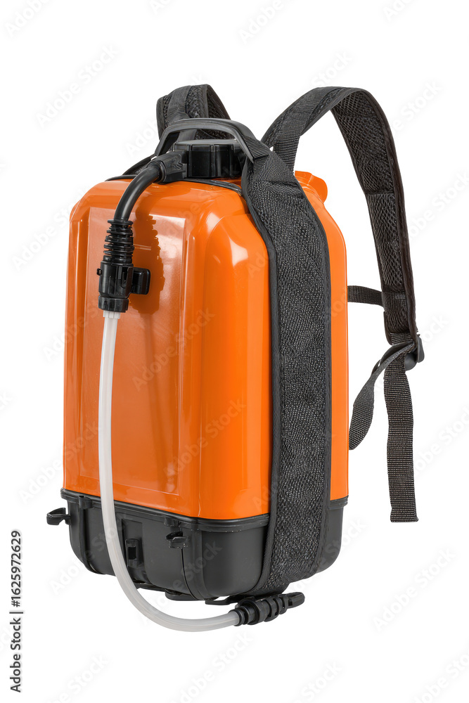 Naklejka premium Orange backpack sprayer