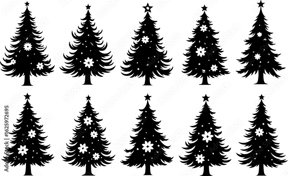Fototapeta premium Christmas Tree holiday, pine tree, festive Vector Bundle