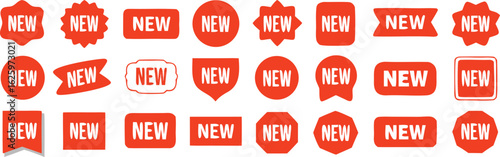 Variety of Orange New Label Designs Circles, Rectangles, Stars, Ribbons, and Unique Geometric Shapes