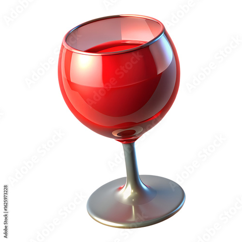 glass of red wine 3D