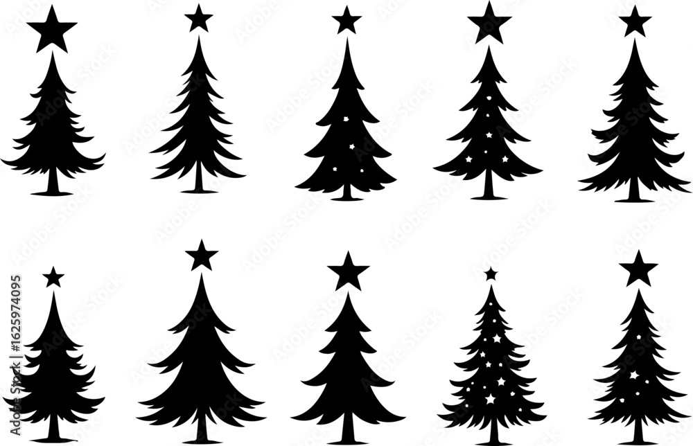 Fototapeta premium Christmas Tree holiday, pine tree, festive Vector Bundle