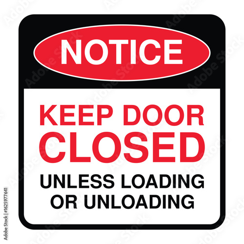 Keep Door Closed Warning Sign — High Quality Vectorial Stock Image
