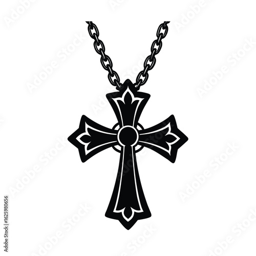 Cruz para bebé en plata con cadena fina