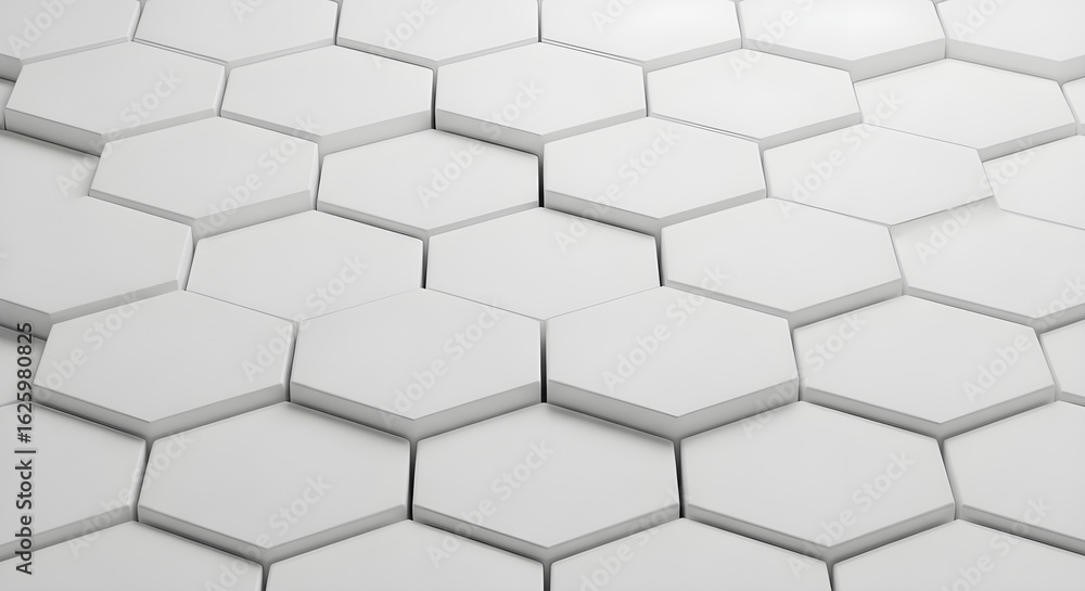 Fototapeta premium White Abstract Hexagonal 3D Background