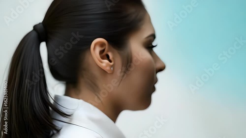 Wallpaper Mural Supportive Hand on Shoulder of Young Woman in White Shirt on White Backdrop Torontodigital.ca