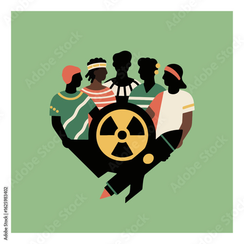 Diverse community stands against nuclear proliferation and advocates for disarmament and peace initiatives worldwide
