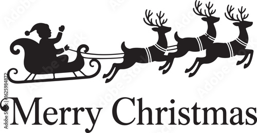 santa's sleigh silhouette