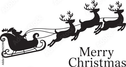 santa's sleigh silhouette