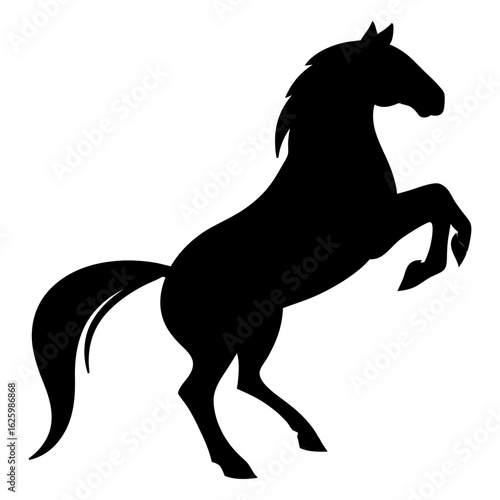 Running Horse Silhouette Vector Illustration of Wild Stallion