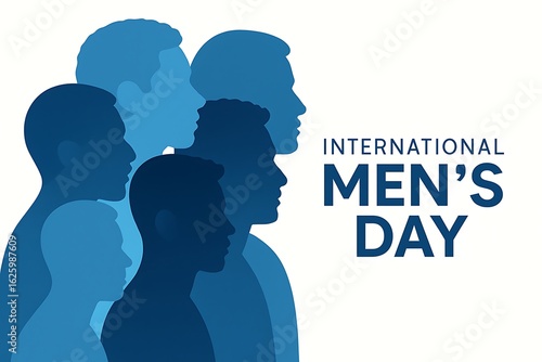 Diverse male profiles celebrating international mens day silhouettes diversity