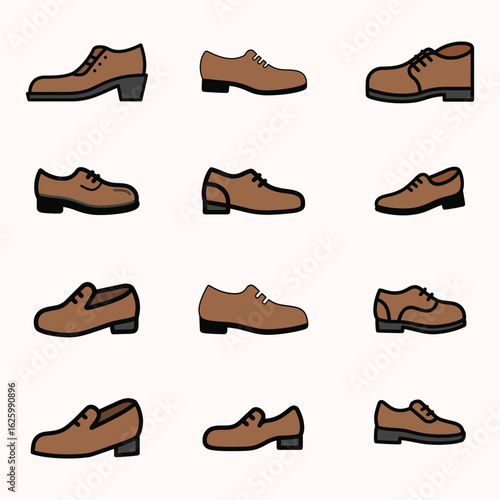 Men's Dress Shoes Vector Illustration.