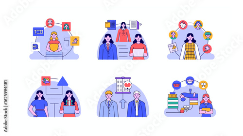 Teamwork and collaboration with project management skills for business success and productivity with employee engagement and professional development