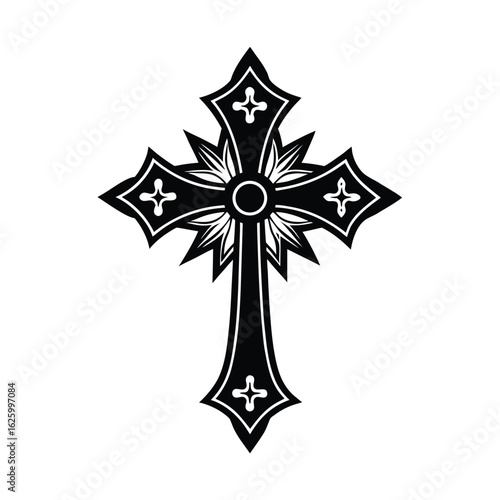 Cruz de bautismo con diseño en forma de broche